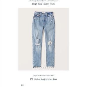 Abercrombie High Rise Skinny Jean